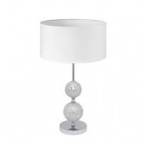 Distribuidor - Lâmpadas Diversas | Sobre Mesas Decoração | SOBREMESA SALARIA 1XE27 CROMO PANTALLA BLANCA 35D Ref: 195171020